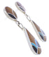 Genuine Sterling Silver Multicolor Inlay Post Dangle Earrings JX23819